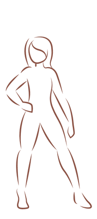 silhouette pied en avant marron